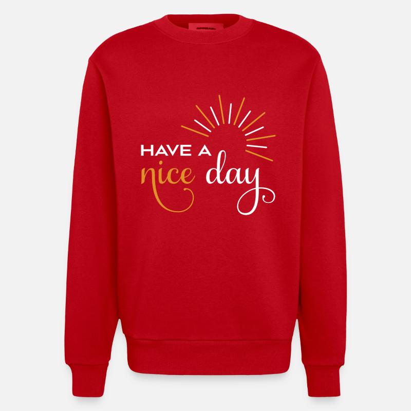 Bonne journée - Sweat bio épais oversize fabriqué en UE - rouge