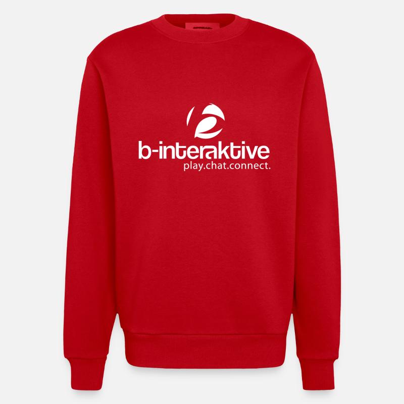 b-interactive logo - Heavyweight Oversized Organic Crew Neck Made in EU - red