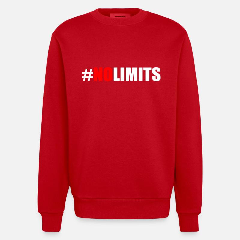 No limits - Heavyweight Oversized Organic Crew Neck Made in EU - red