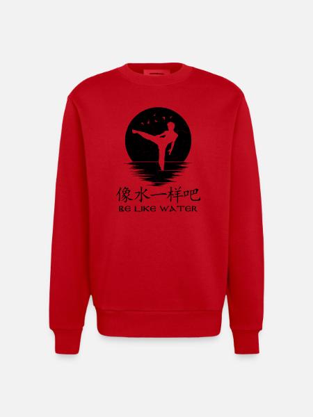 Be like water - Heavyweight Oversized Organic Crew Neck Made in EU - red