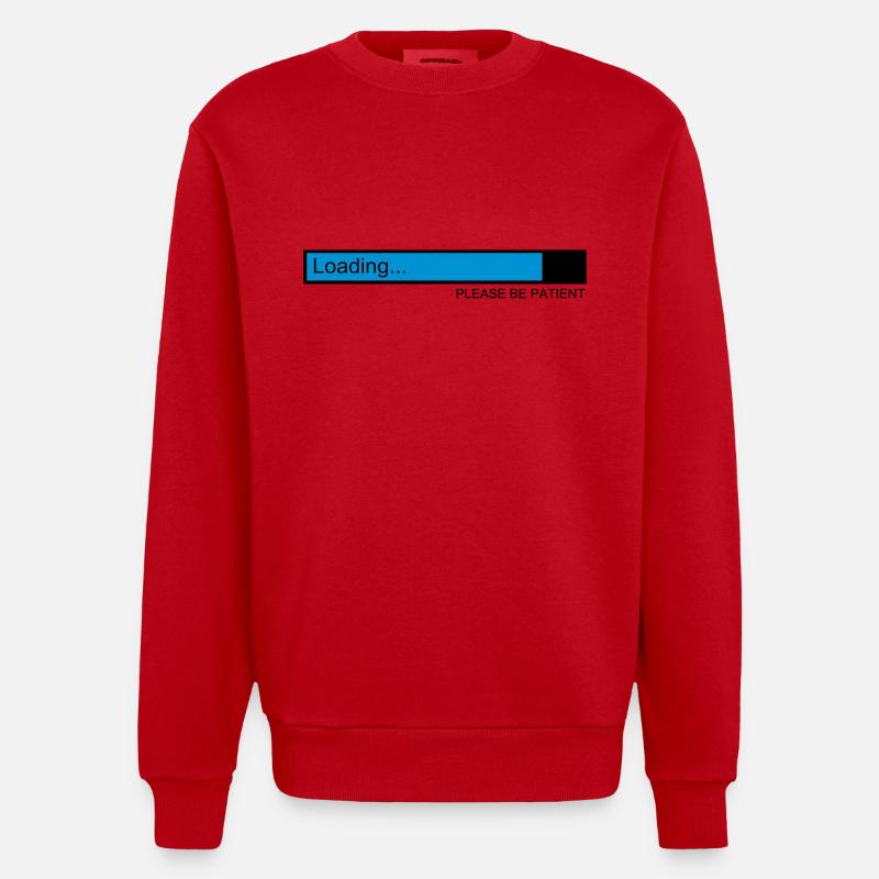 loading / loading bar / pc / download - Heavyweight Oversized Organic Crew Neck Made in EU - red