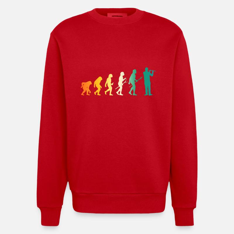 Flûtiste Evolution Flûte - Sweat bio épais oversize fabriqué en UE - rouge