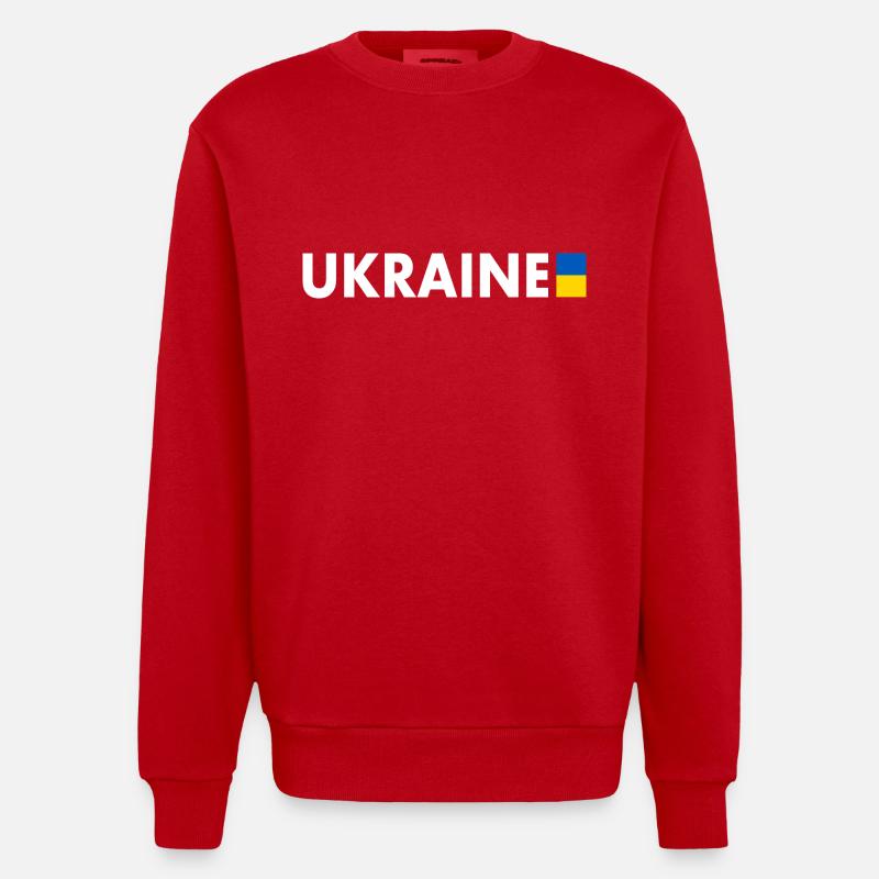 Ukraine - Sweat bio épais oversize fabriqué en UE - rouge