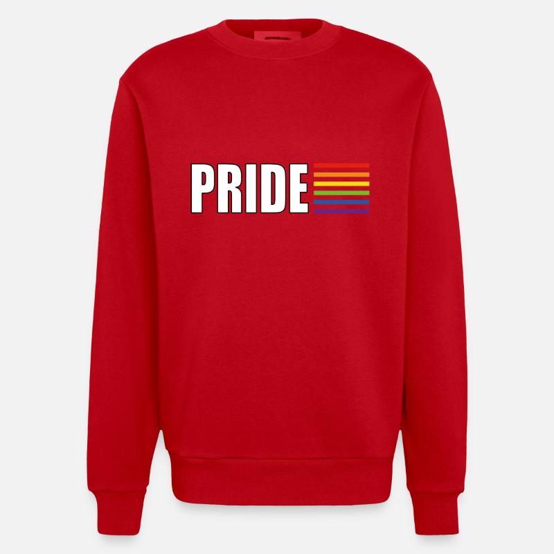 Drapeau arc-en-ciel de la fierté - Sweat bio épais oversize fabriqué en UE - rouge