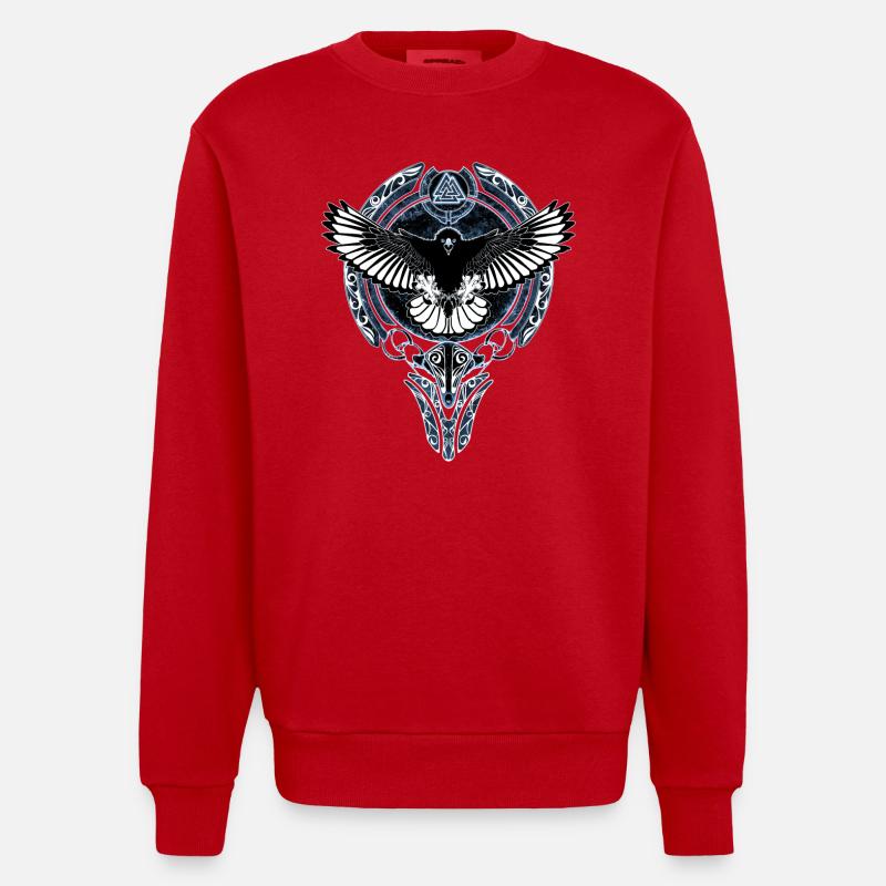 Wikinger Adler - Heavyweight Oversized Organic Crew Neck Made in EU - Rot