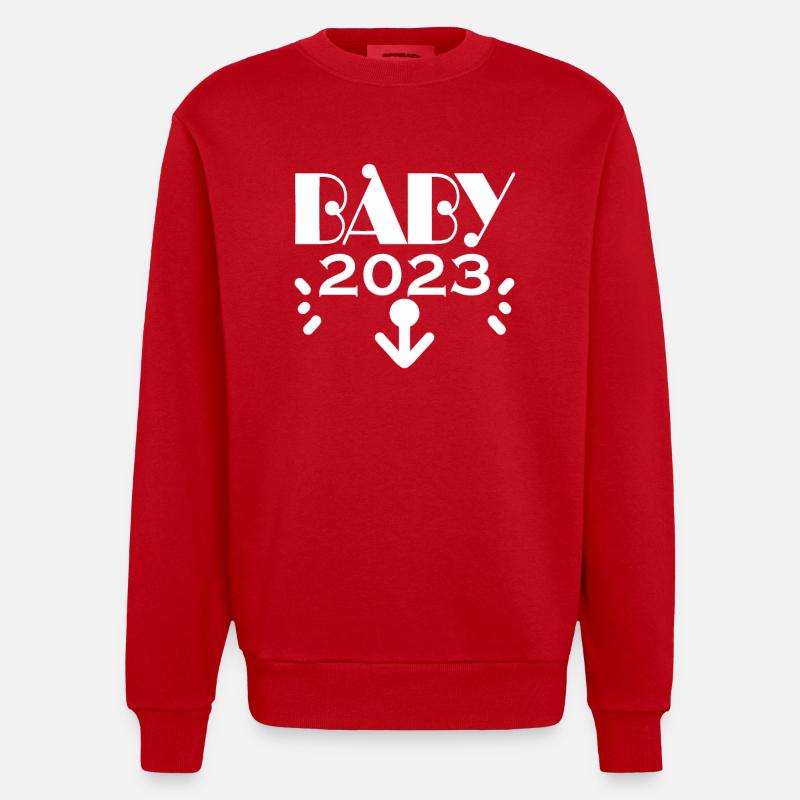 Grossesse Bébé enceinte 2023 - Sweat bio épais oversize fabriqué en UE - rouge