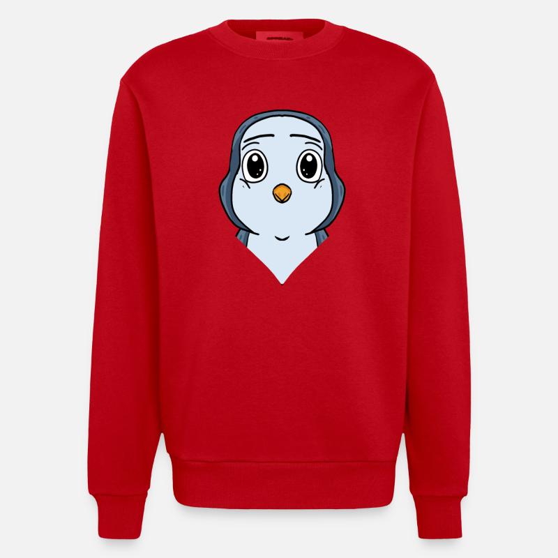 Pinguin - Heavyweight Oversized Organic Crew Neck Made in EU - Rot