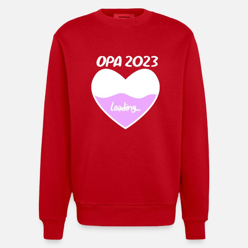 Opa 2023 loading - Heavyweight Oversized Organic Crew Neck Made in EU - Rot