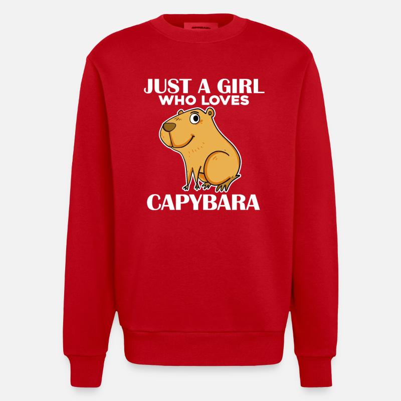 Capybara Mädchen Spruch - Heavyweight Oversized Organic Crew Neck Made in EU - Rot