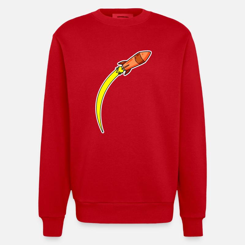 Rocket Orange - Heavyweight Oversized Organic Crew Neck Made in EU - red