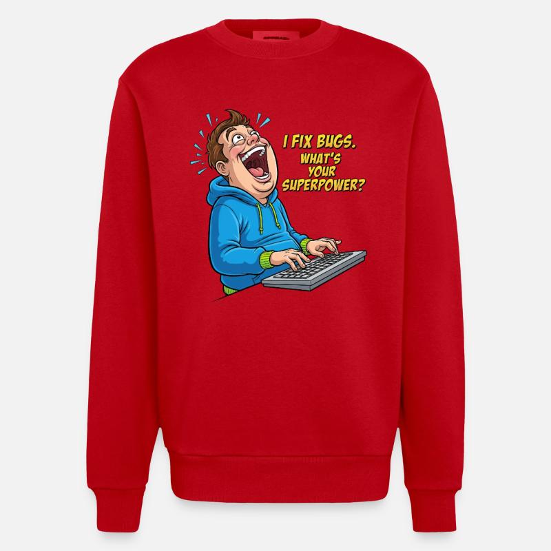 Bugfixer Power: Dein Superhelden-Skill! - Heavyweight Oversized Organic Crew Neck Made in EU - Rot
