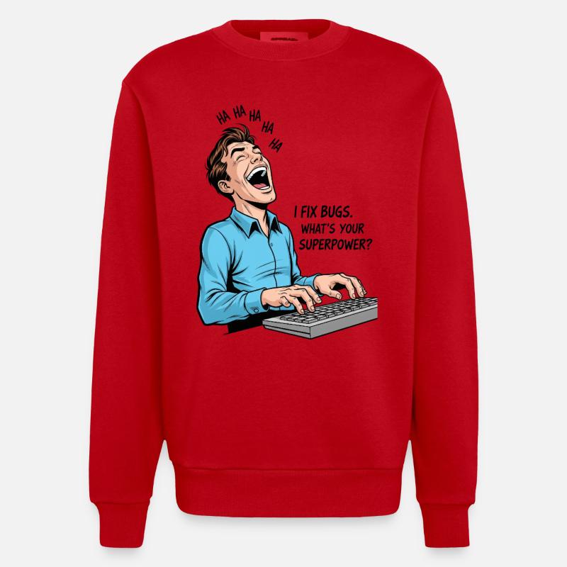 Bug-Fixer: Meine Superkraft als Programmierer! - Heavyweight Oversized Organic Crew Neck Made in EU - Rot