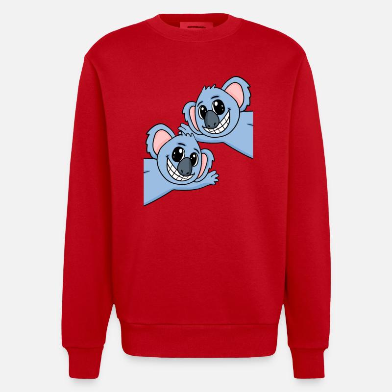 Koala Koalas - Sweat bio épais oversize fabriqué en UE - rouge