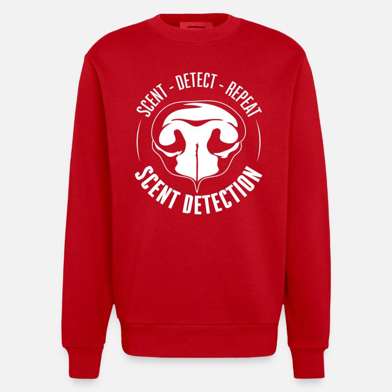 SCENT DETECTION Hundetraining Hunde Suchhunde - Heavyweight Oversized Organic Crew Neck Made in EU - Rot