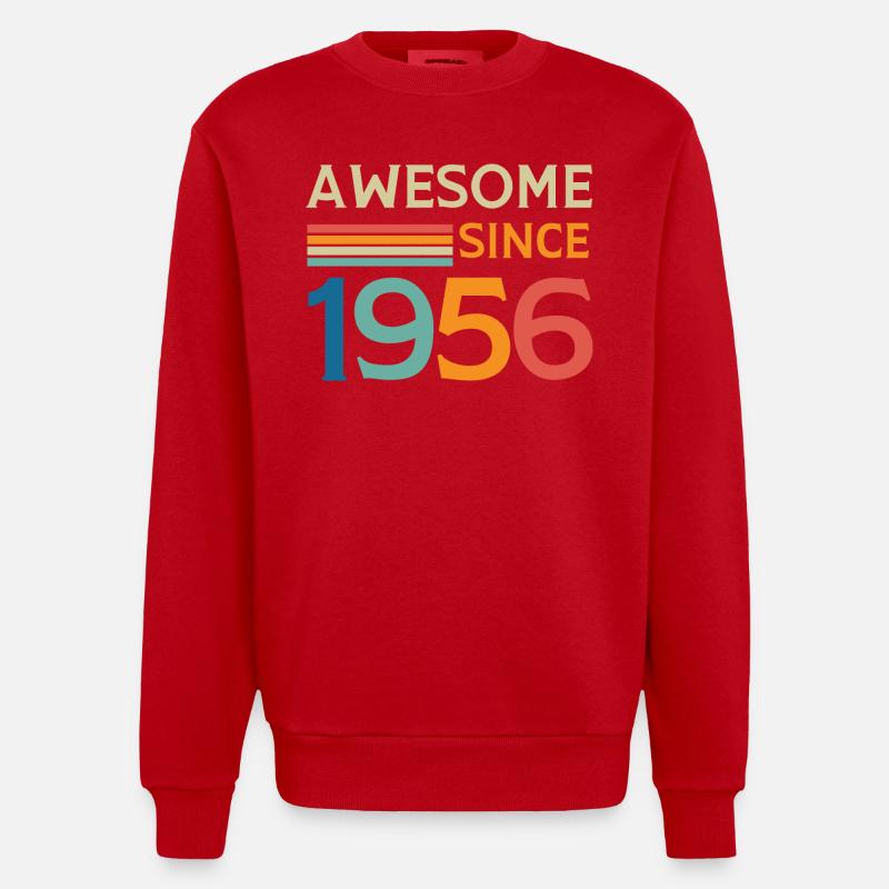 Awesome since 1956 - Sweat bio épais oversize fabriqué en UE - rouge