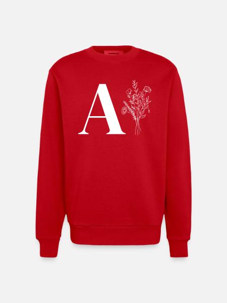 Minimalist Flower Bag - Heavyweight Oversized Organic Crew Neck Made in EU - red