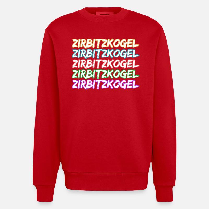 Zirbitzkogel comme escalade - Sweat bio épais oversize fabriqué en UE - rouge