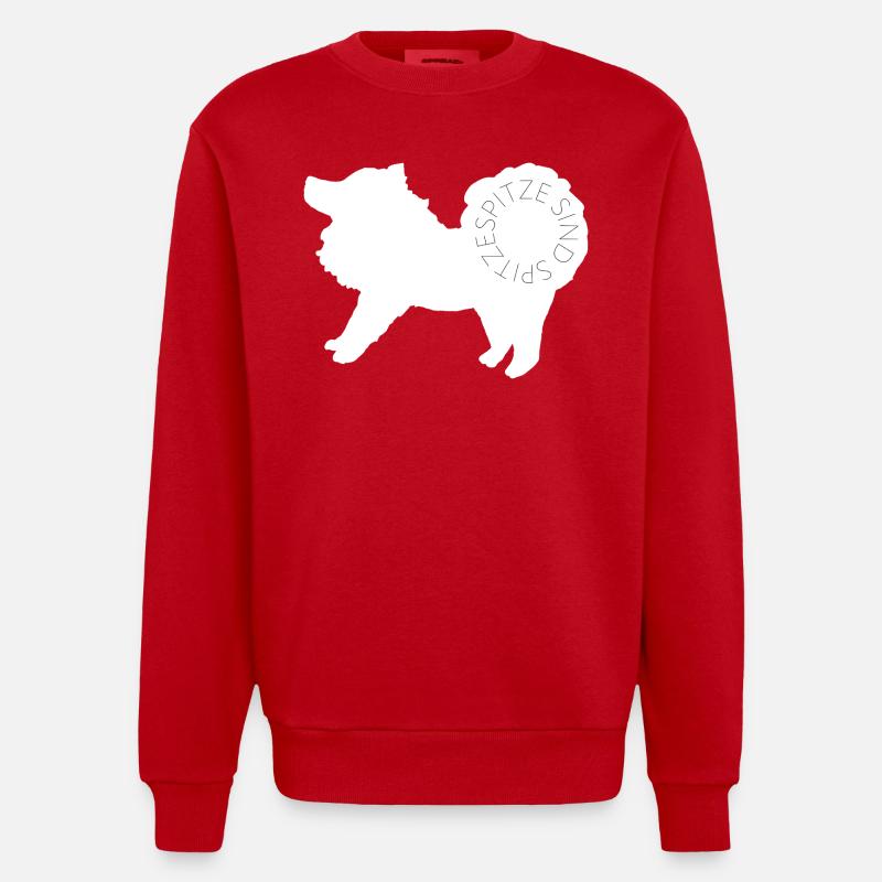 Spitze sind spitze! White - Heavyweight Oversized Organic Crew Neck Made in EU - Rot