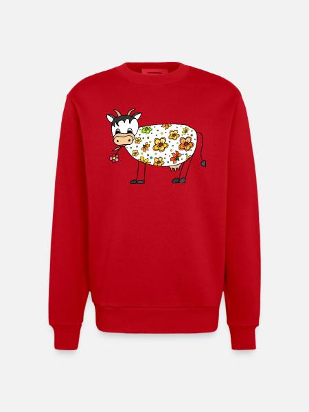 Vache - Sweat bio épais oversize fabriqué en UE - rouge