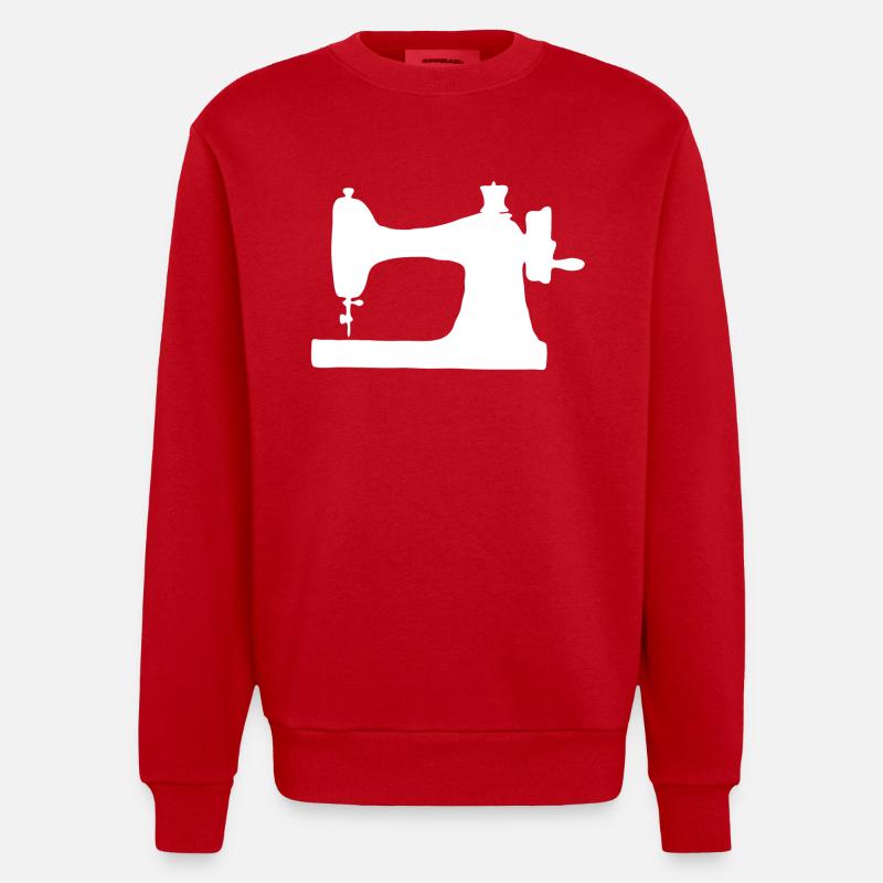 Machine à coudre - Sweat bio épais oversize fabriqué en UE - rouge
