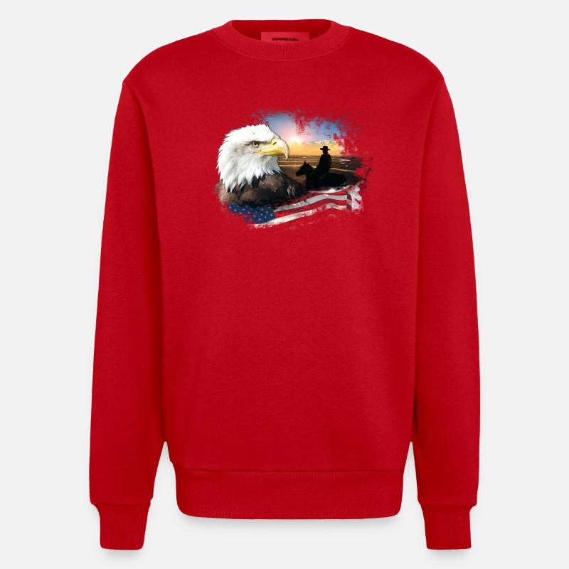 kl_linedance25b - Sweat bio épais oversize fabriqué en UE - rouge