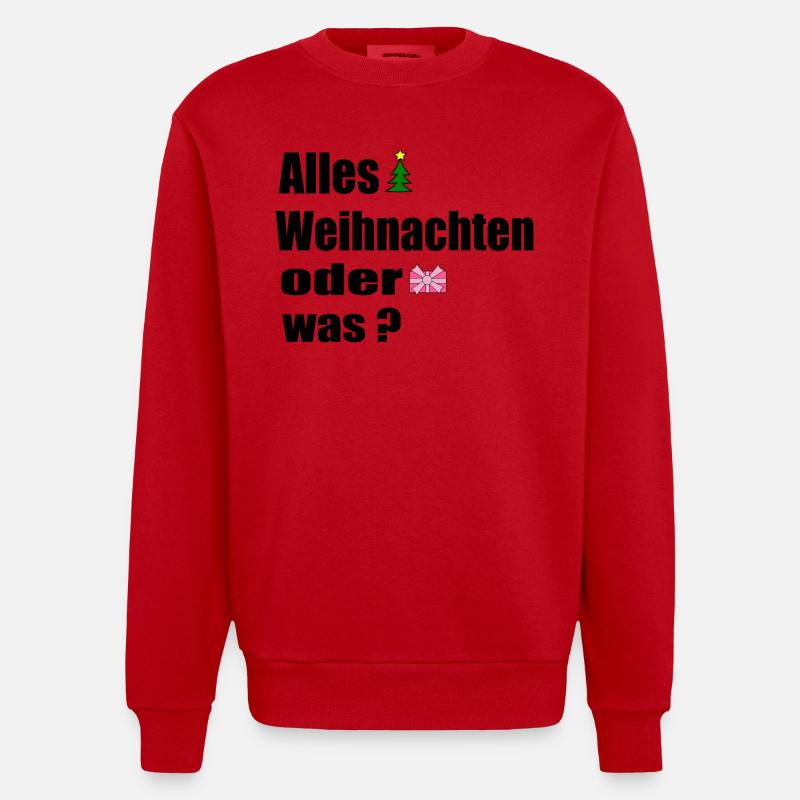 Alles Weihnachten oder was - Heavyweight Oversized Organic Crew Neck Made in EU - Rot