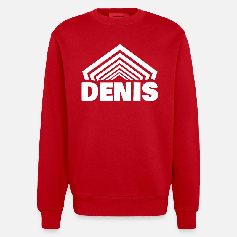 Prénom Denis - Sweat bio épais oversize fabriqué en UE - rouge