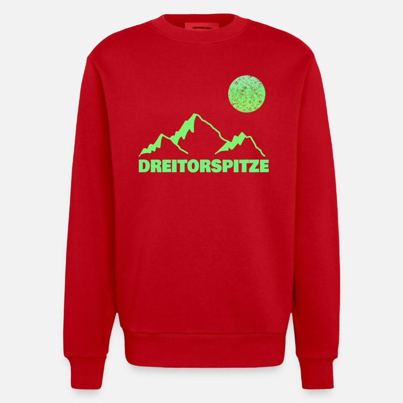 Escalade de la Dreitorspitze - Sweat bio épais oversize fabriqué en UE - rouge