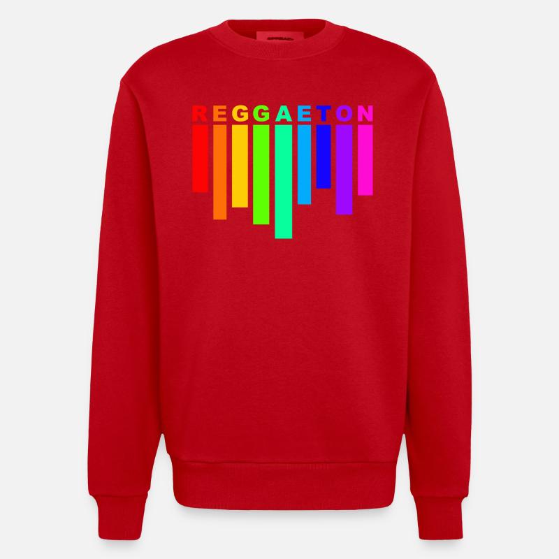 reggaeton rainbow - Sweat bio épais oversize fabriqué en UE - rouge