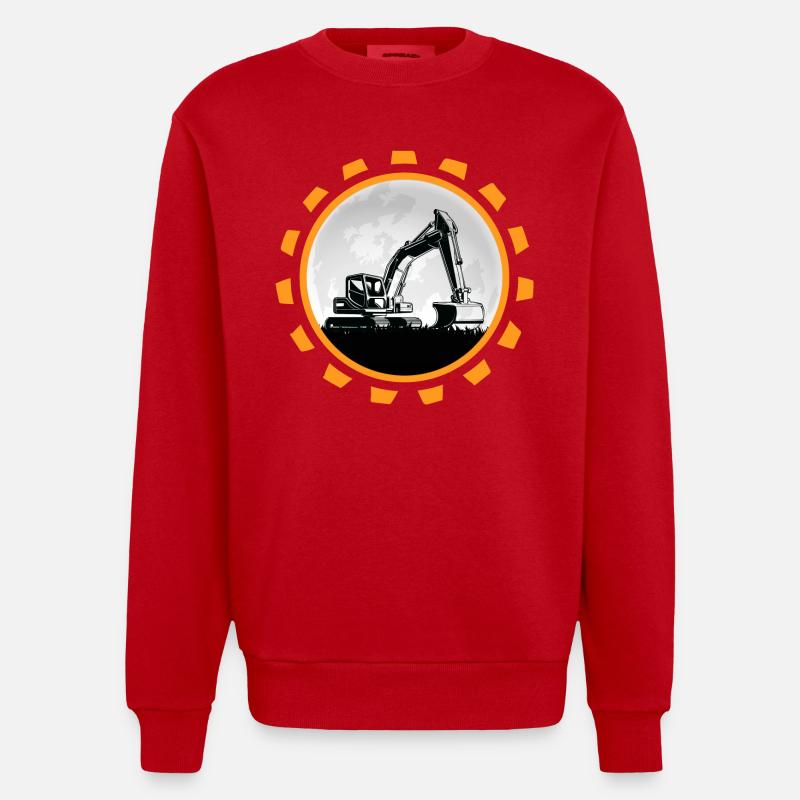 bagger baggerfahrer Baustelle Baggerschaufel - Heavyweight Oversized Organic Crew Neck Made in EU - Rot