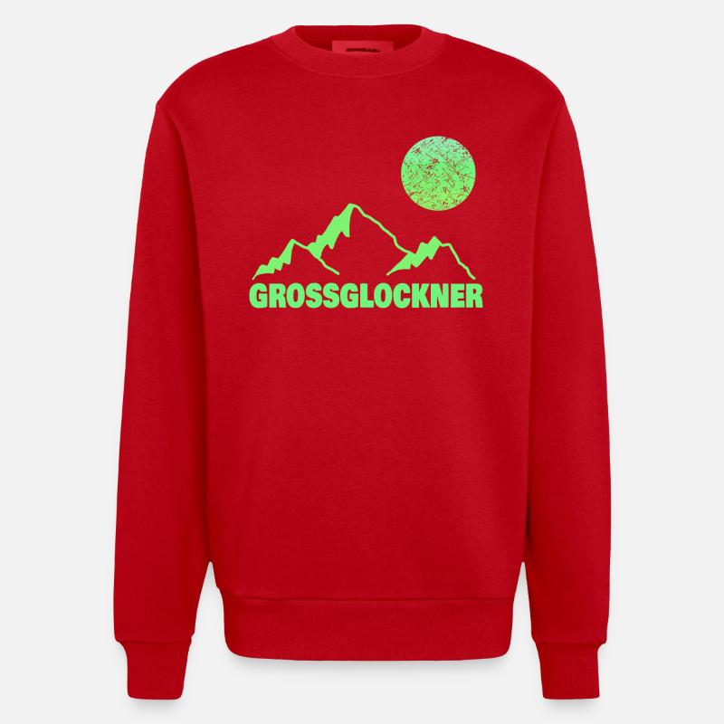 Escalade du Grossglockner - Sweat bio épais oversize fabriqué en UE - rouge