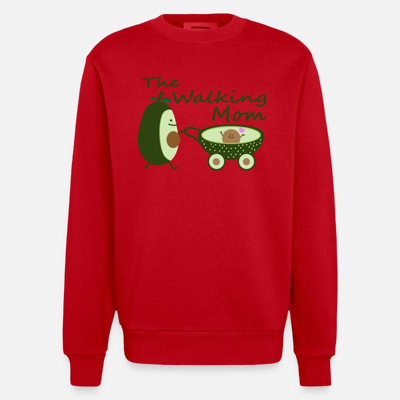 Avocado als Walking Mom - Heavyweight Oversized Organic Crew Neck Made in EU - Rot