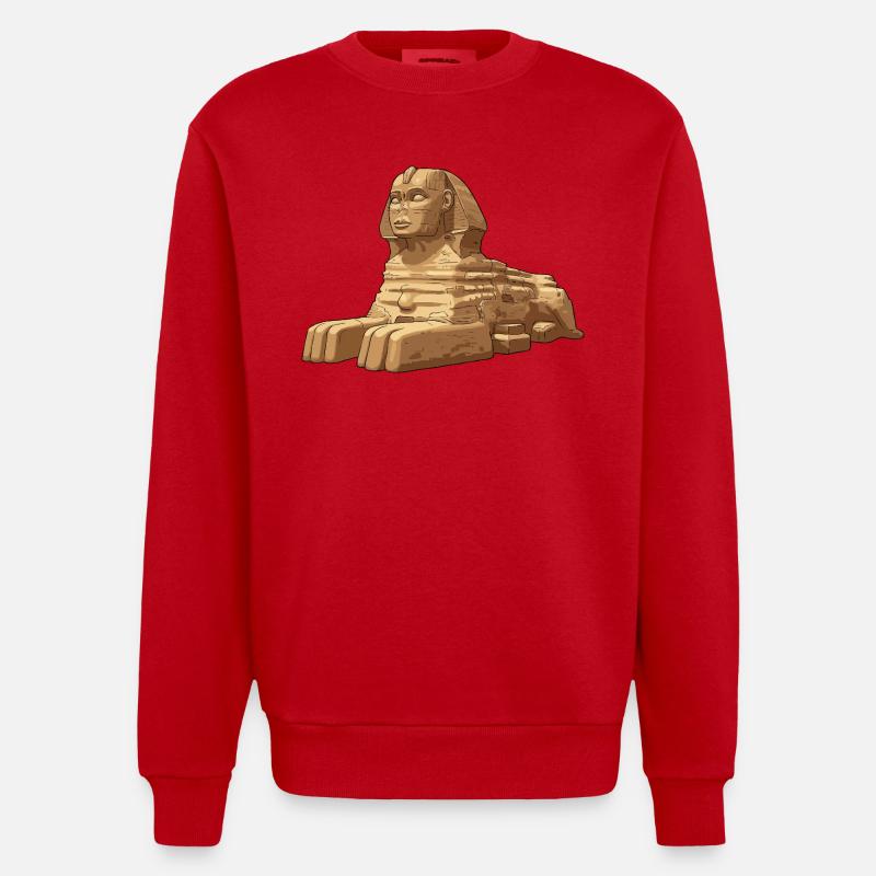 Sphinx de Gizeh - Sweat bio épais oversize fabriqué en UE - rouge
