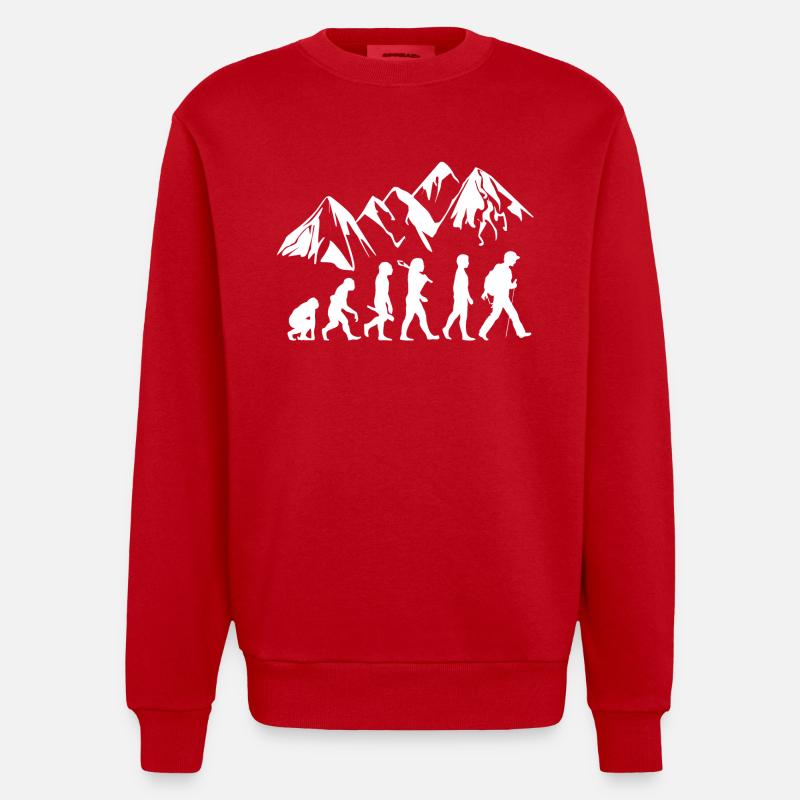 Wandern Evolution - Heavyweight Oversized Organic Crew Neck Made in EU - Rot