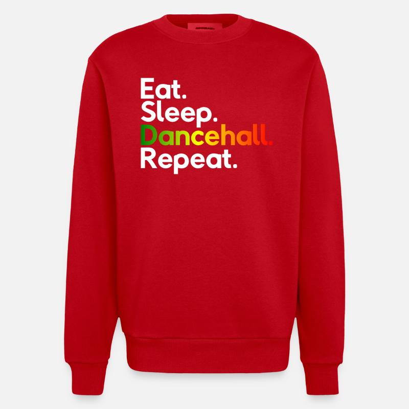 Mangez Sommeil Dancehall Repeat - Sweat bio épais oversize fabriqué en UE - rouge