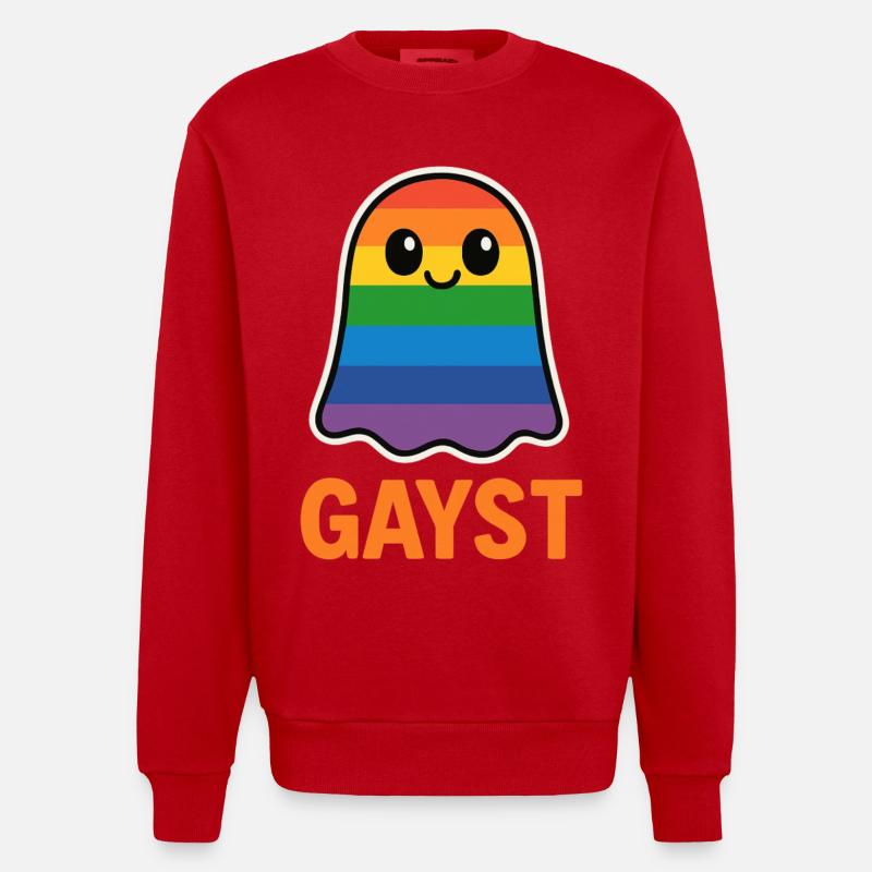 Costume d’Halloween Rainbow Ghost Pride - Sweat bio épais oversize fabriqué en UE - rouge