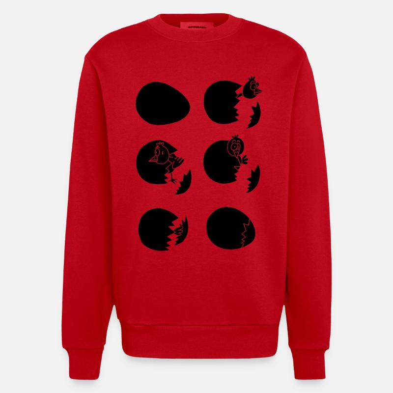 Die Welt entdecken oder nicht (schwarz) - Heavyweight Oversized Organic Crew Neck Made in EU - Rot