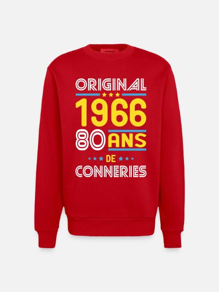 Original – 1966 – 60 Jahre - Heavyweight Oversized Organic Crew Neck Made in EU - Rot