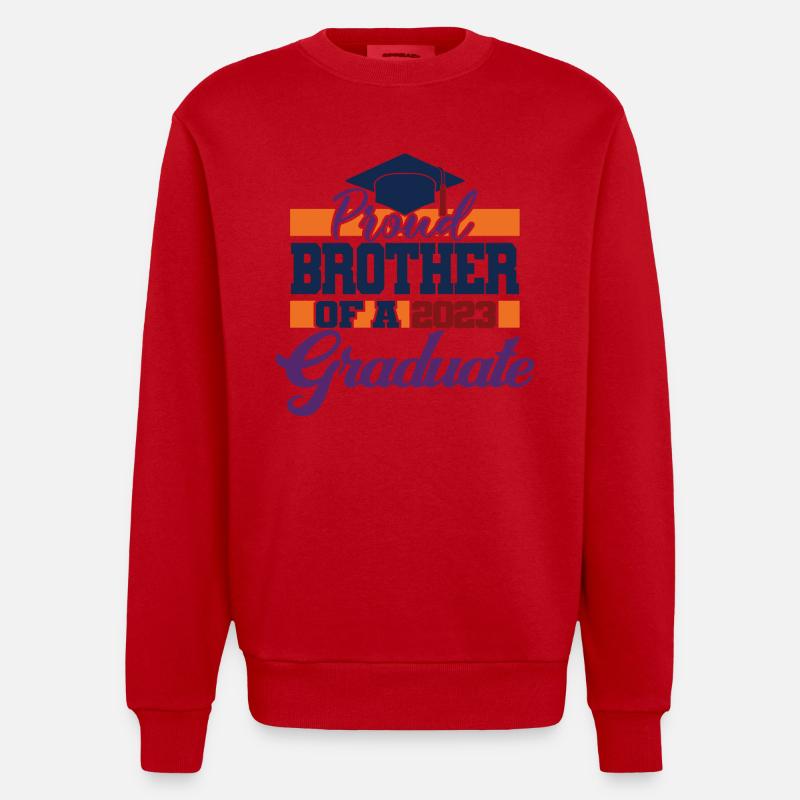 Stolzer Bruder eines Abschlussgeschenks 2023 - Heavyweight Oversized Organic Crew Neck Made in EU - Rot