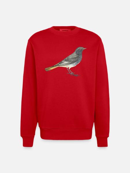 Hausrotschwanz - Heavyweight Oversized Organic Crew Neck Made in EU - Rot