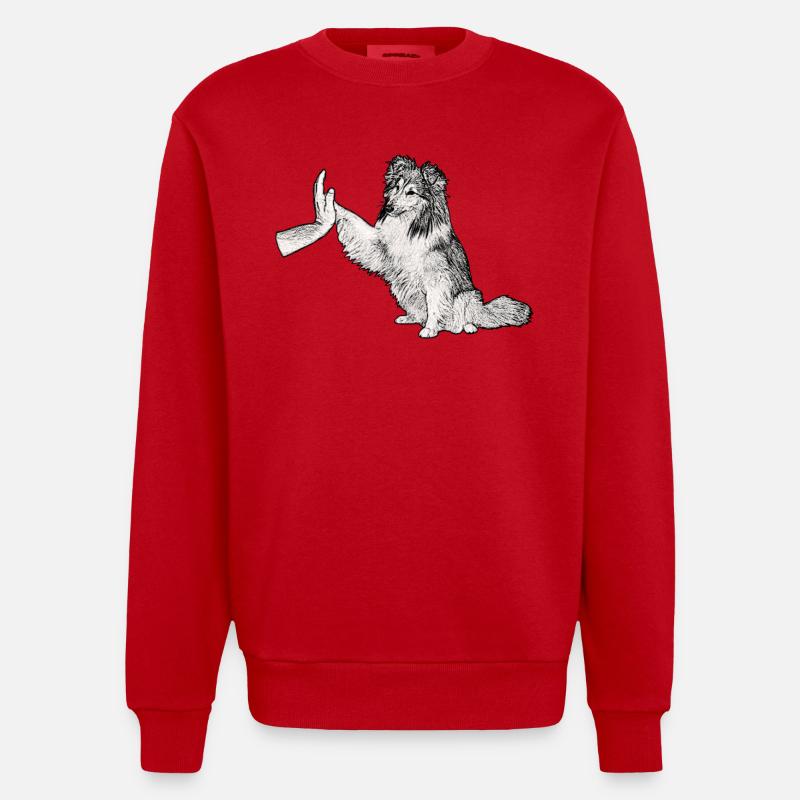 Team Player - Heavyweight Oversized Organic Crew Neck Made in EU - Rot