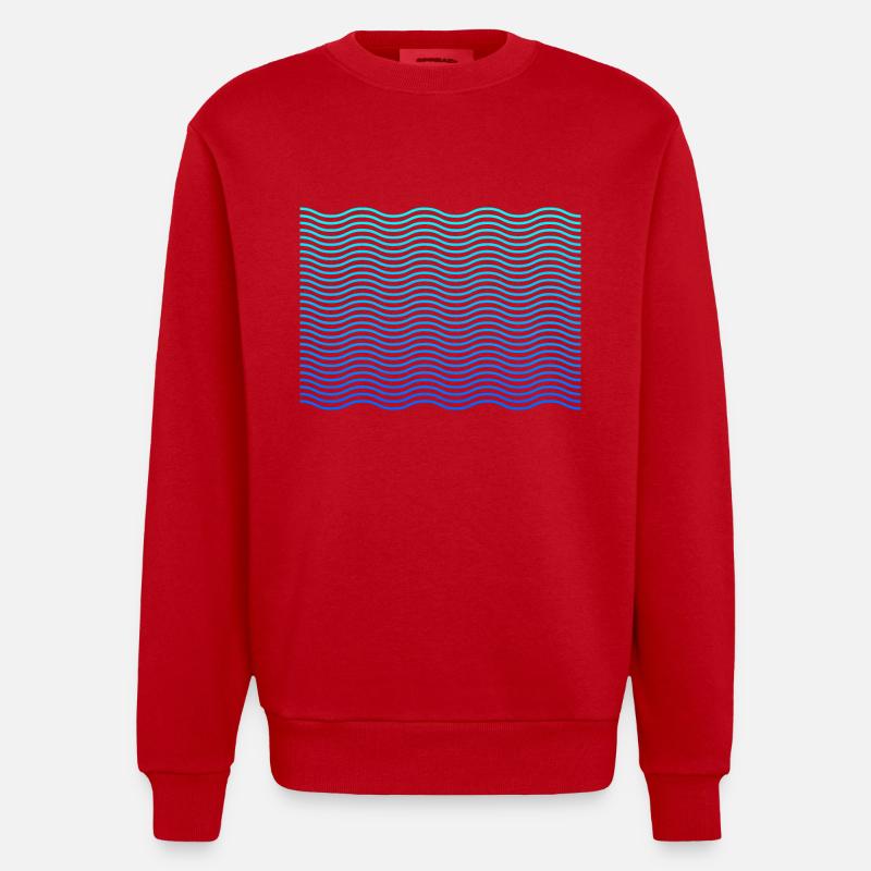 Conception de vagues de vagues - Sweat bio épais oversize fabriqué en UE - rouge