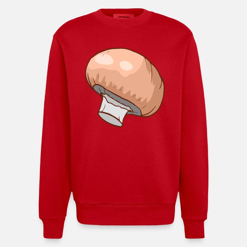 Champignons Egerlinge Angerlinge champignons - Sweat bio épais oversize fabriqué en UE - rouge