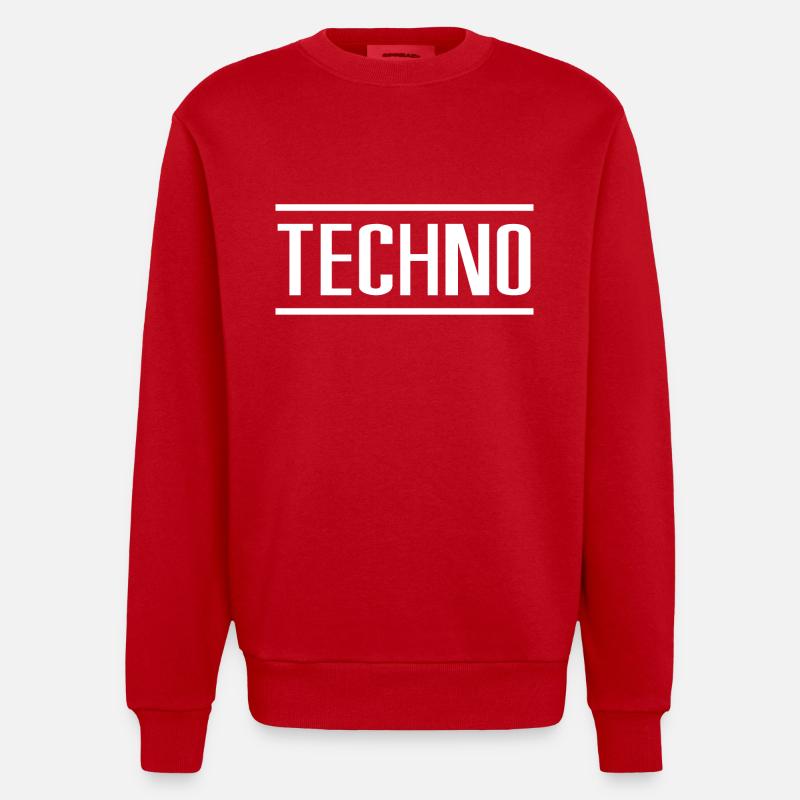 Techno - Sweat bio épais oversize fabriqué en UE - rouge