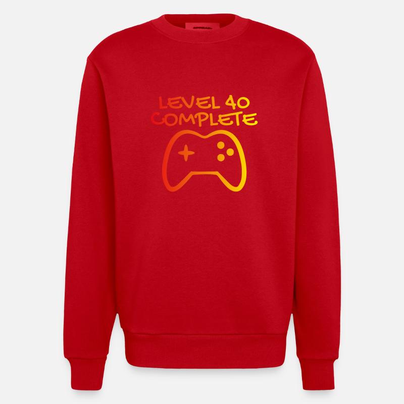 40e anniversaire niveau 40 complet - Sweat bio épais oversize fabriqué en UE - rouge
