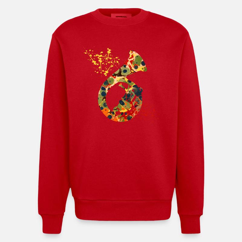 waldhorn e 41 - Heavyweight Oversized Organic Crew Neck Made in EU - Rot