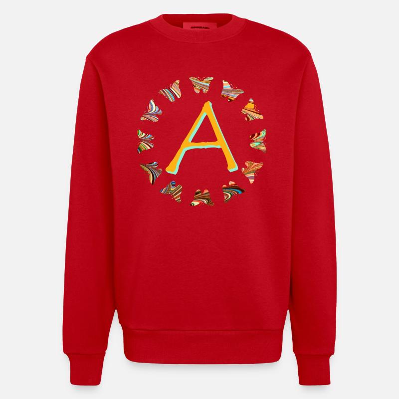 Papillons E 56 A - Sweat bio épais oversize fabriqué en UE - rouge