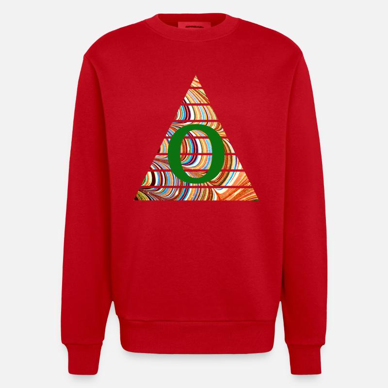 dreieck e 56 o - Heavyweight Oversized Organic Crew Neck Made in EU - Rot