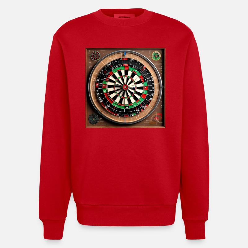 Anatomie d'un jeu de fléchettes - Sweat bio épais oversize fabriqué en UE - rouge