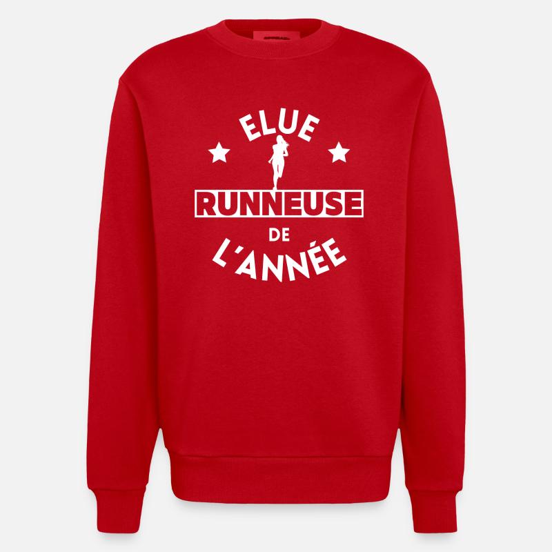 Élue runneuse de l année - Sweat bio épais oversize fabriqué en UE - rouge